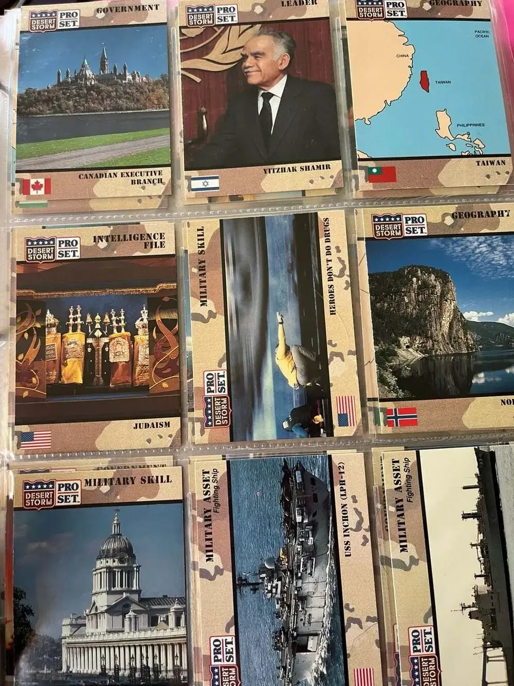 1991 Pro Set Desert Storm Trading Card Collection in Sleeves